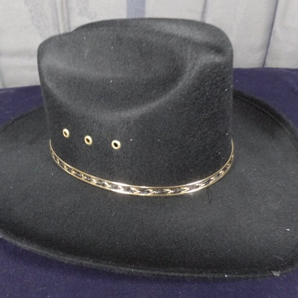 Western Express Inc Black Felt Cowboy Hat Fitted Woman's Size 6 1/4 / Mexico 50 - Picture 1 of 5